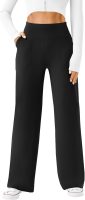 Women Wide Leg Yoga Pants Casual Work Dress Pants Lounge Sweatpants High Waist Comfy Loose Trousers with Pockets