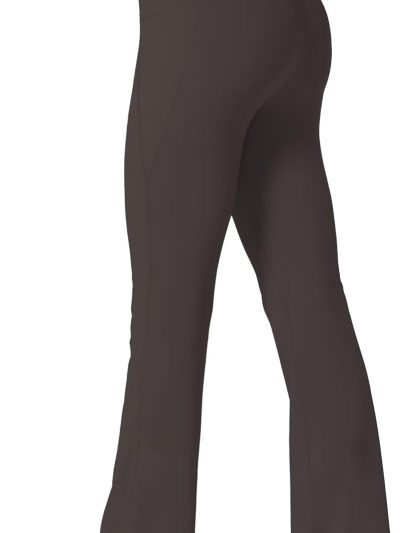 Women Mini Flare Leggings with Pockets High Waisted Tummy Control Yoga Pants Bootcut Workout Gym Casual