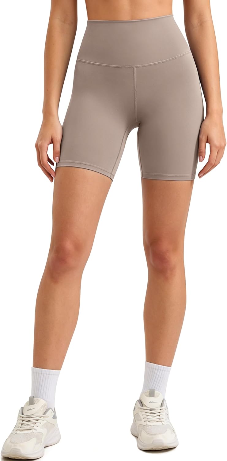 Biker Shorts for Women 6" - High Waisted Soft Stretch Workout Yoga Gym Running Athletic Shorts