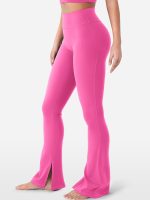 Flare Split Hem Leggings for Women Tummy Control Workout Leggings  Hidden Scrunch Bootcut Gym Yoga Pants