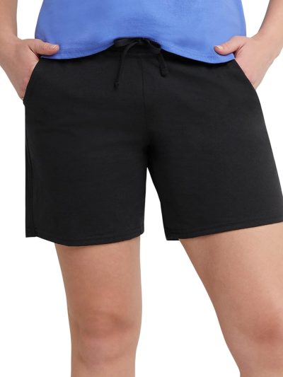Womens Jersey Pocket Shorts, Drawstring Cotton Jersey Shorts, 7" Inseam