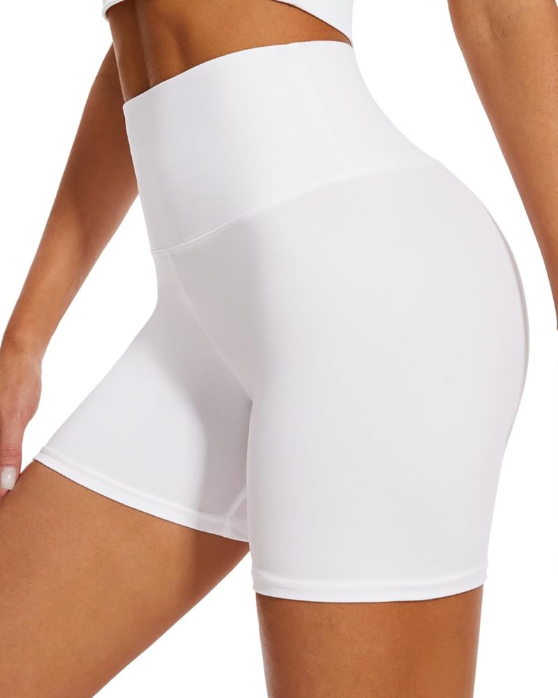 High Waisted Biker Shorts for Women-5" Tummy Control Fitness Athletic Workout Running Yoga Gym Shorts