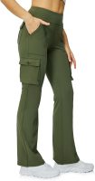 Yoga Flare Leggings for Women High Waisted Yoga Casual Pants Workout Leggings Cargo with 6 Pockets Bootcut Pants