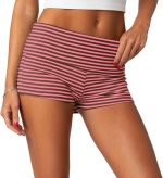 Womens Fold Over Shorts  Micro Mini Shorts Elastic Waist Lounge Pajama Bottoms  Summer Yoga Athletic Short