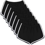 7 Pack Womens Cotton Shorts, Dolphin Booty Athletic Gym Sports Shorts for Yoga Lounge Running