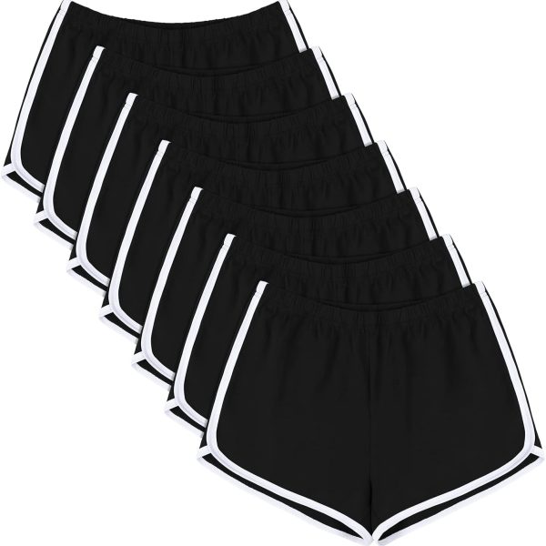 7 Pack Womens Cotton Shorts, Dolphin Booty Athletic Gym Sports Shorts for Yoga Lounge Running