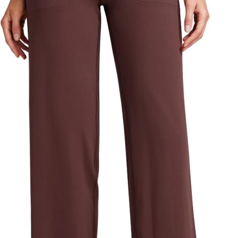 Women  High Waist Wide Leg Pants with Pockets 1" - Buttery Soft Comfy Casual Yoga Lounge
