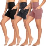 3 Pack Biker Shorts Women with Pockets – 5" Tummy Control High Waisted Workout Gym Yoga Athletic Shorts