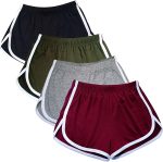 4 Pack Womens Cotton Yoga Dance Short Pants Sport Shorts Summer Athletic Cycling Hiking Sports Shorts
