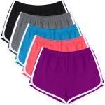 5 Packs Soft Comfy Booty Cotton Workout Pants Breathable Lounge Dolphin Shorts Cycling Hiking Pants for Women