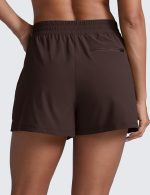 High Waisted Hiking Shorts for Women 3" - Water Resistant Cargo for Athletic Travel Outdoor with Zip Pockets