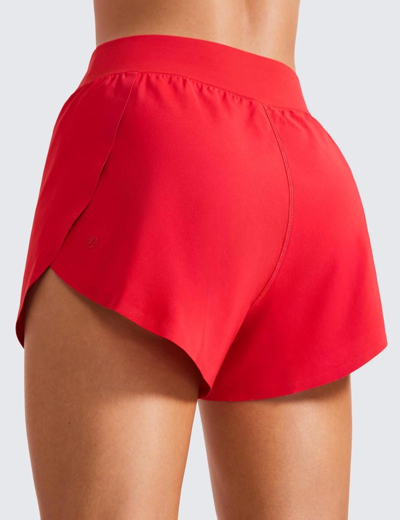 High Waisted Split Running Shorts for Women 3" - Comfy Mesh Liner for Workout Athletic Gym Track Quick Dry