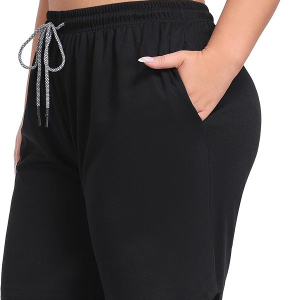 Womens Plus Size 2 in 1 Running Shorts with Liner, Casual Workout Training Gym Athletic Sport Shorts with Pockets