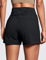 Womens Lightweight Mid Rise Hiking Shorts 4'' - Stretch for Athletic Summer Travel Outdoor Golf with Zip Pockets