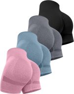 Workout Shorts Sets for Women, High Waisted Gym Butt Lifting Scrunch Butt Seamless Shorts