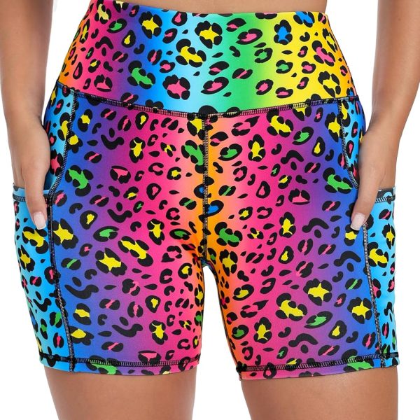 Workout Biker Shorts for Women with Pockets - High Waisted Stretchy Buttery Soft Athletic Running Yoga Shorts 5 inches
